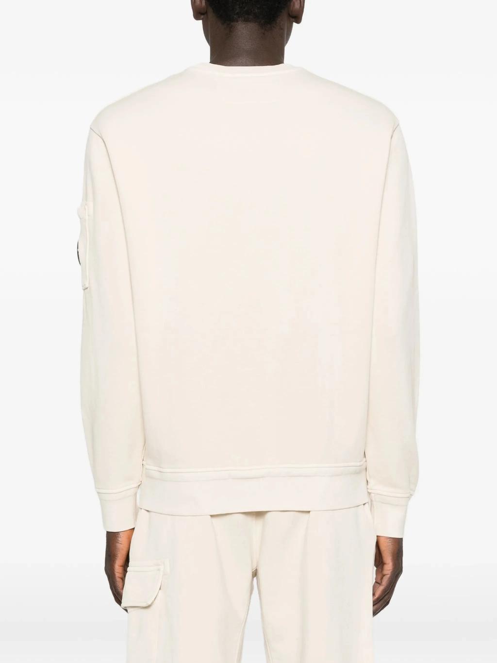 Cp Company Cotton Diagonal Fleece Resist Dyed Crewneck Lens Sweatshirt