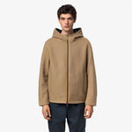 K-Way Giacca Claudel Wool Bonded Double Beige Khaki/Blue Depth