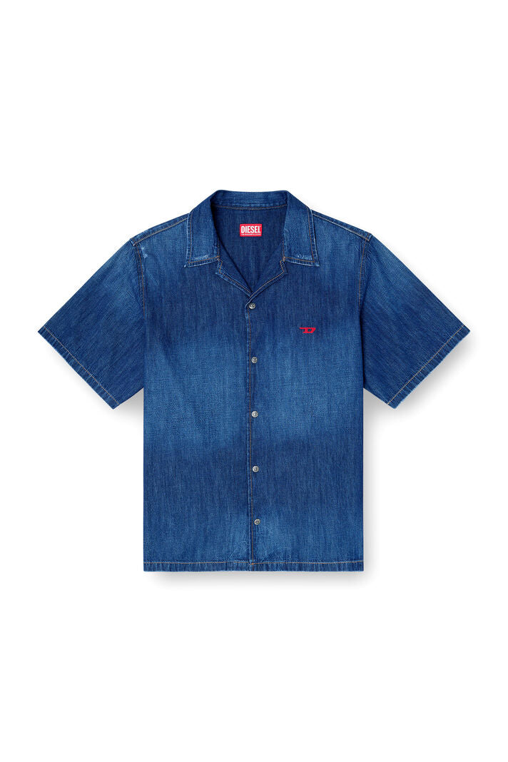 Diesel Camicia in Denim a Maniche Corte D-Nabil-D