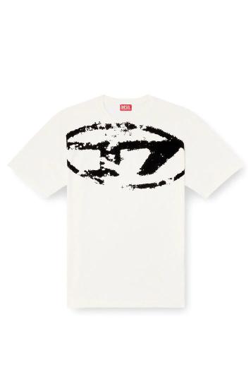 Diesel T-shirt con Stampa Distressed Floccata
