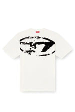 Diesel T-shirt con Stampa Distressed Floccata