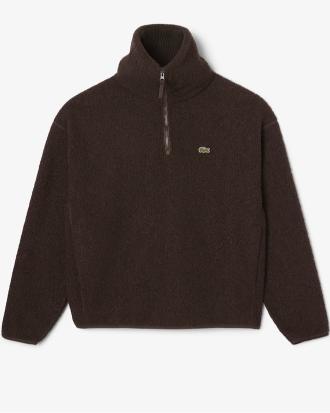 Lacoste Felpa in Pile a Collo Alto con Zip
