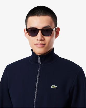 Lacoste Felpa in Pile a Collo Alto con Zip