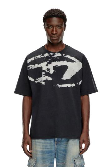 Diesel T-shirt con Stampa Distressed Floccata