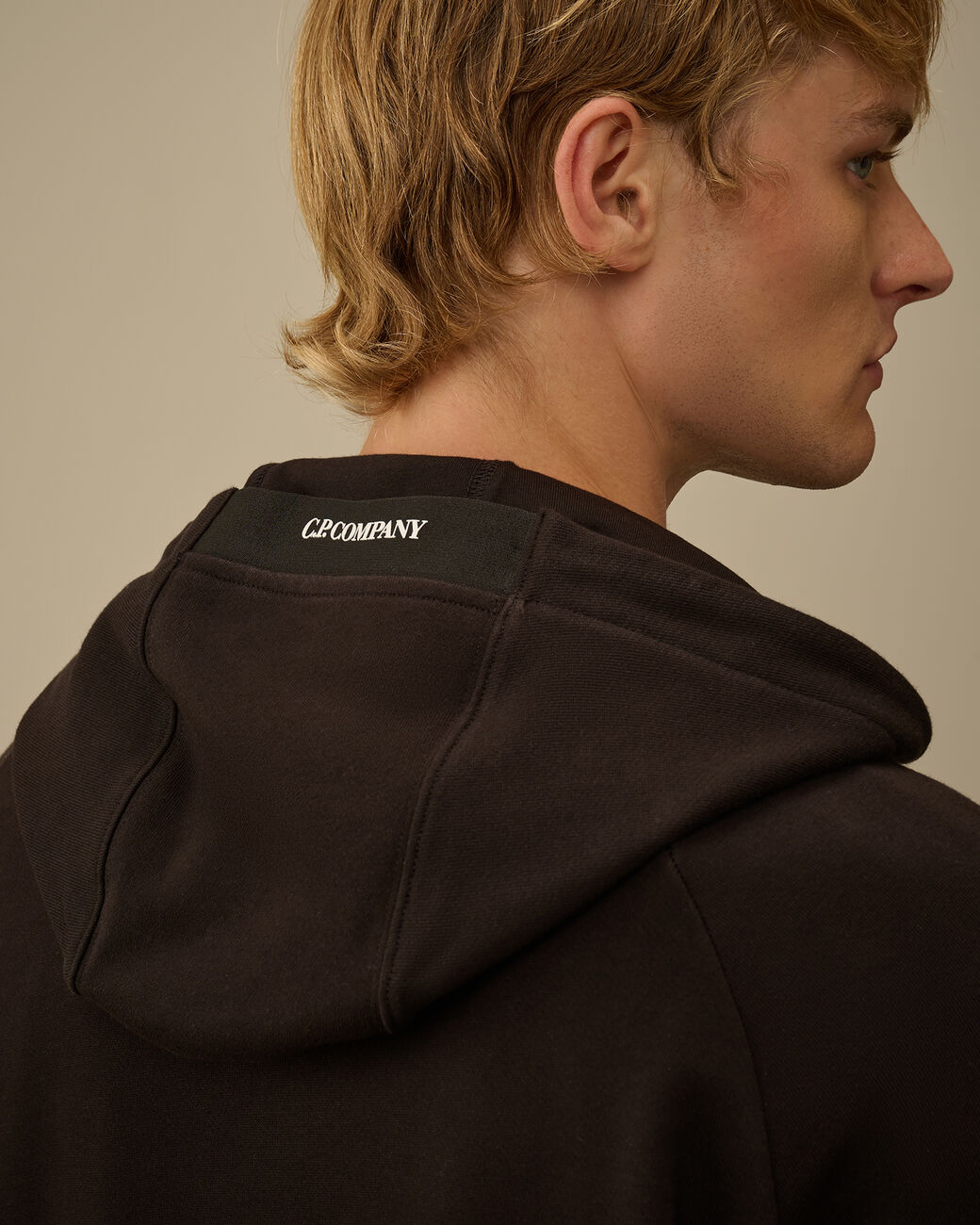 Cp Company Diagonal Raised Fleece Hooded Full Zip Sweatshirt