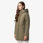 K-Way Giacca Sophie Twill Soft Beaver Green Army/Grey Warm