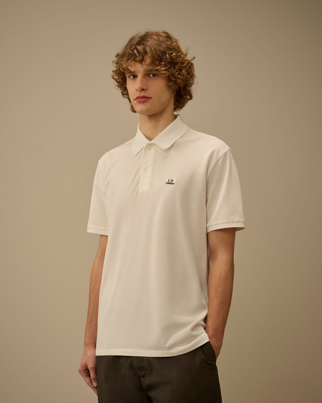 Cp Company Stretch Piquet Short Sleeve Point Collar Polo