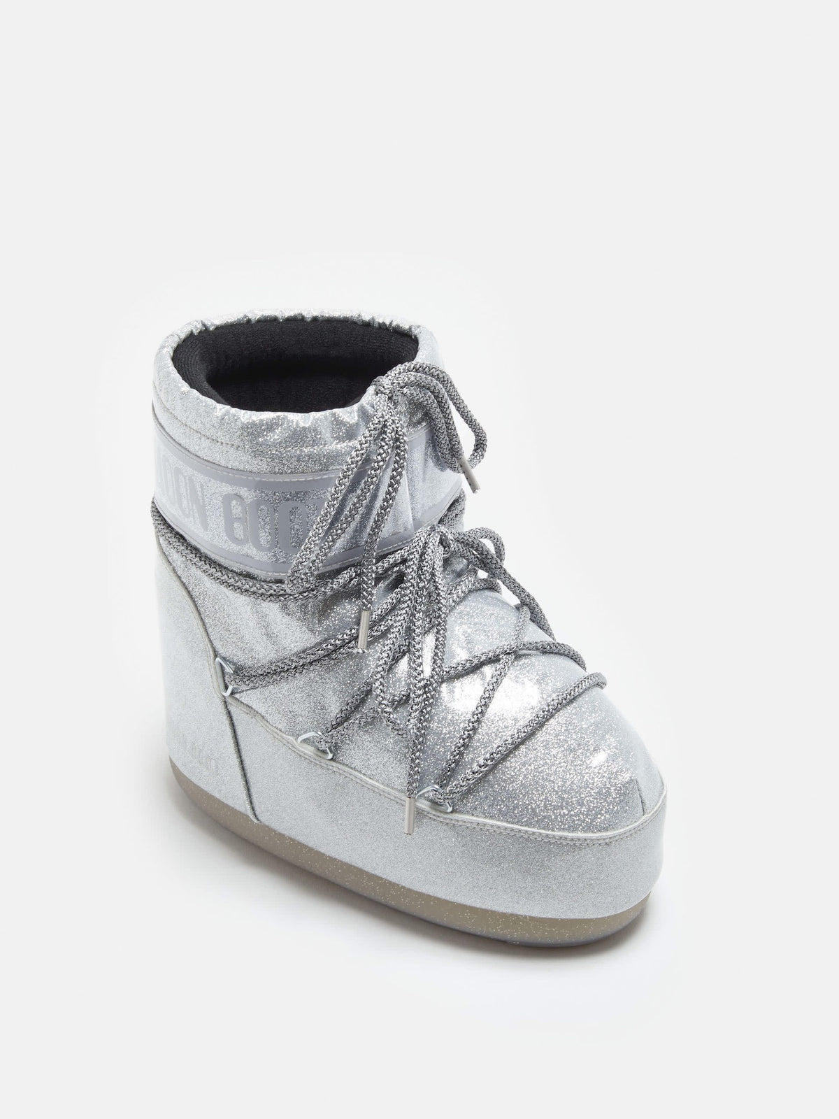 Moon Boot Stivale Icon Low Glitter Argento