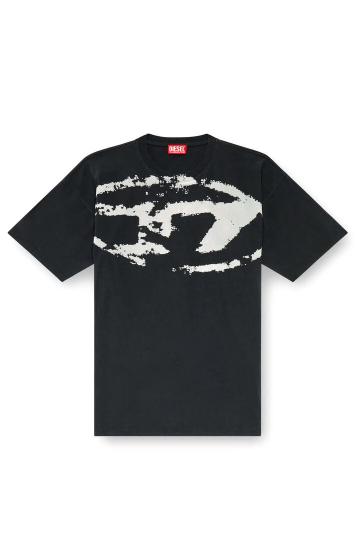 Diesel T-shirt con Stampa Distressed Floccata