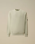 Cp Company Cotton Diagonal Fleece Resist Dyed Crewneck Lens Sweatshirt