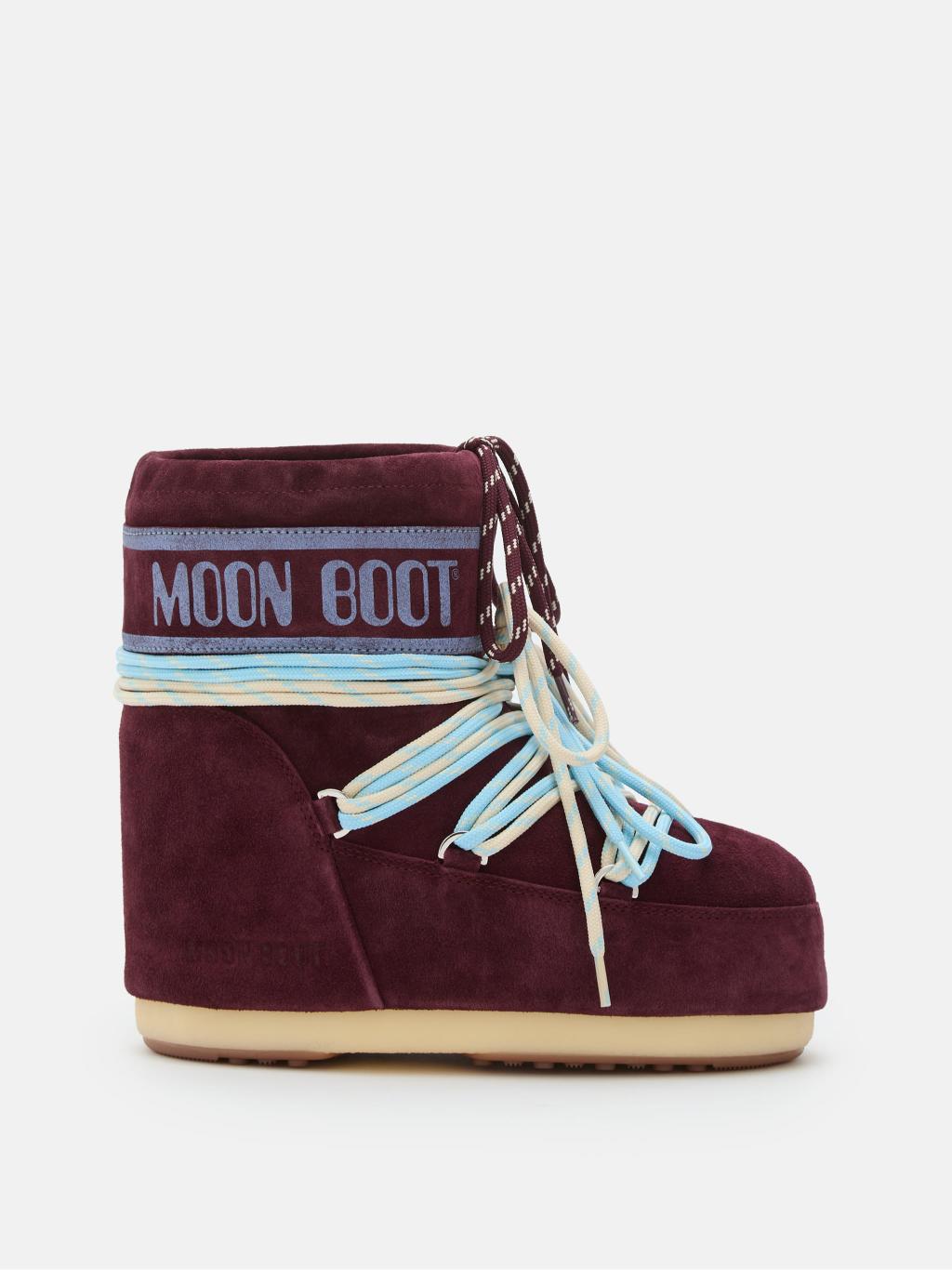 Moon Boot Stivale Icon Low in Pelle Scamosciata Bordeaux