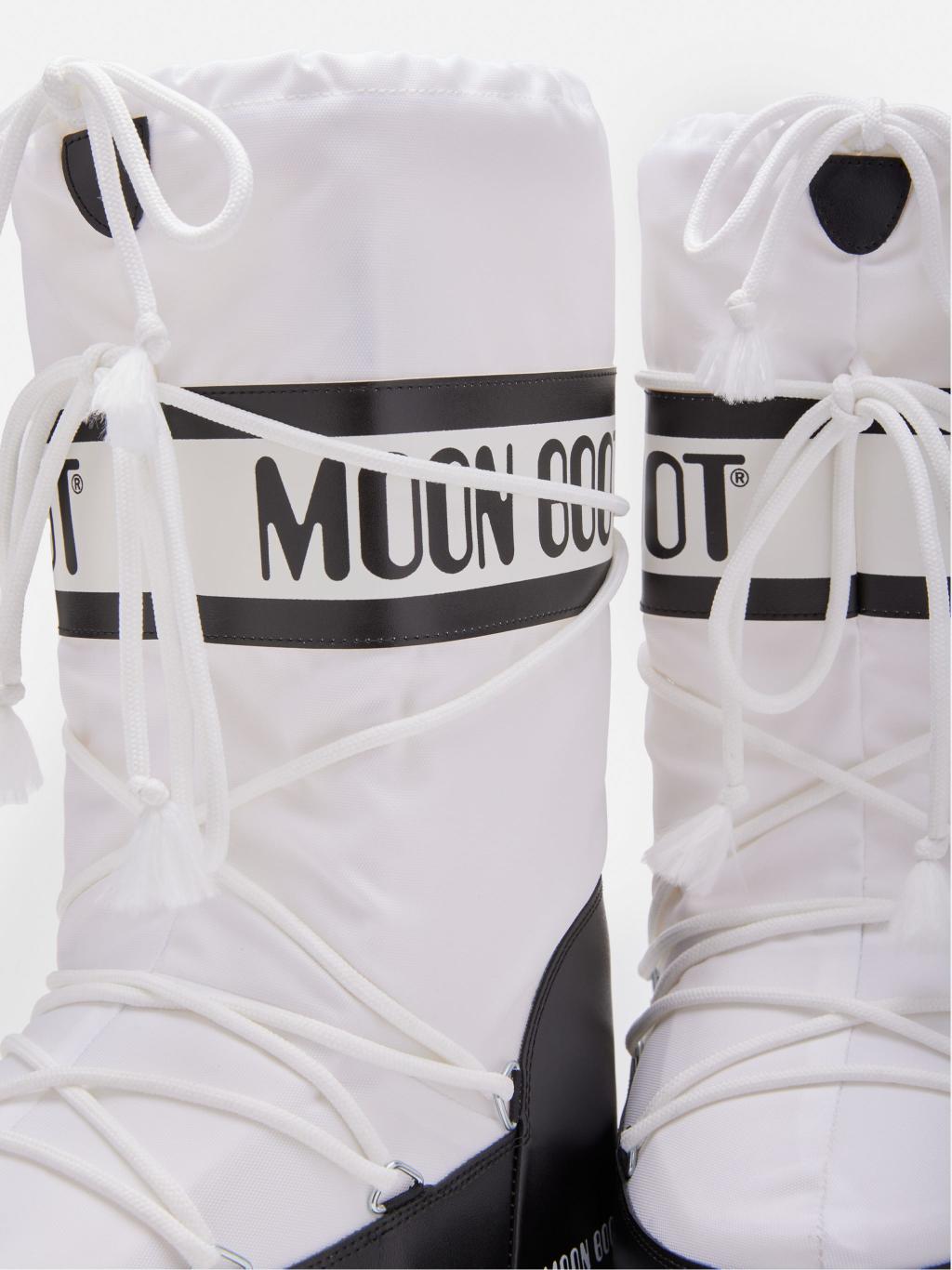 Moon Boot Stivale Icon Nylon Bianco e Nero