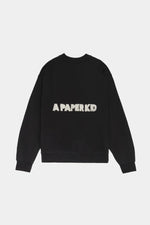 A Paper Kid Felpa Girocollo con Logo Ricamato