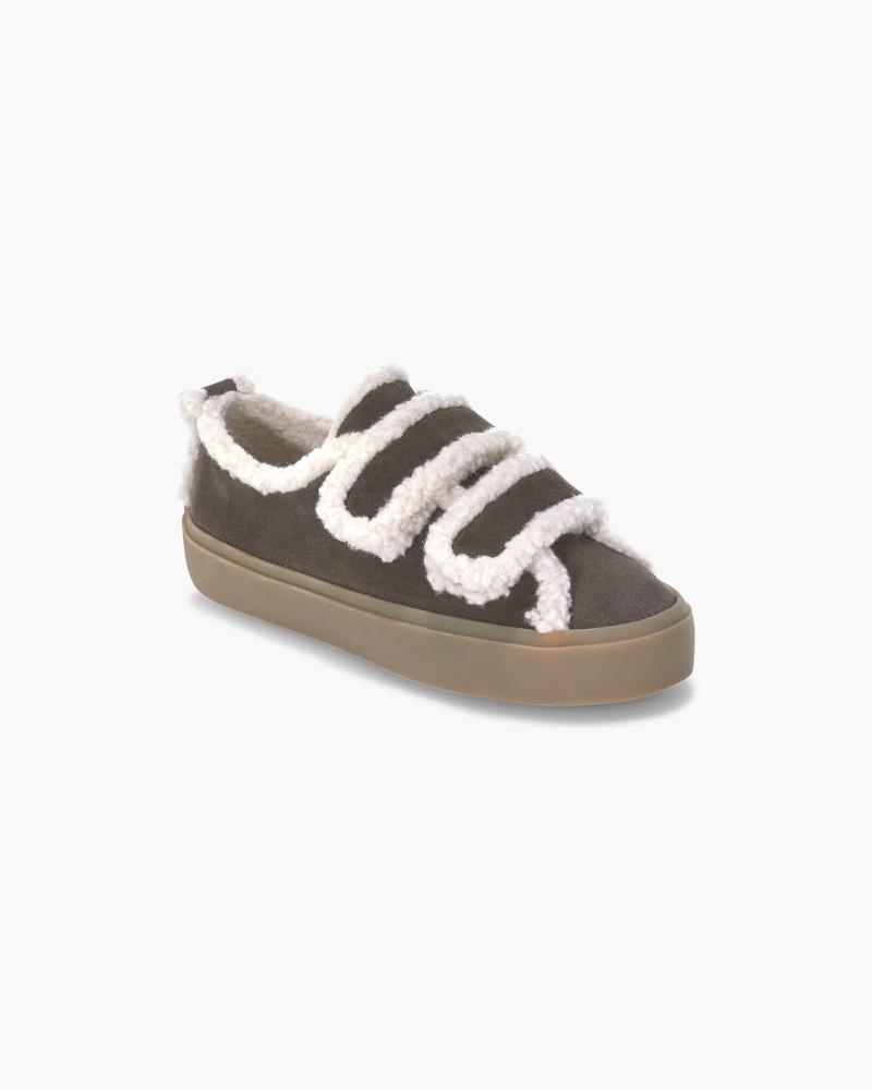 Inuikii Shearling Low Velcro Dark Brown