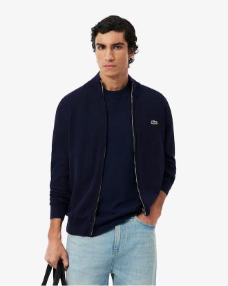 Lacoste Pullover in Cotone a Collo alto con Zip