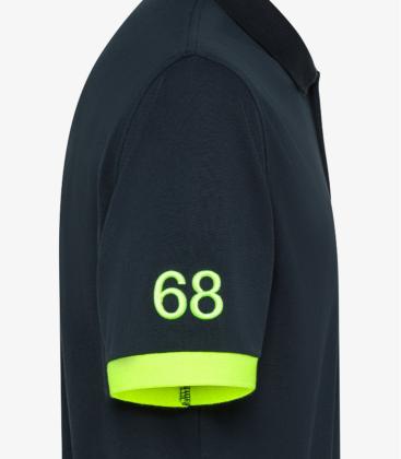 Sun68 Polo con Maxi Logo Blu Navy
