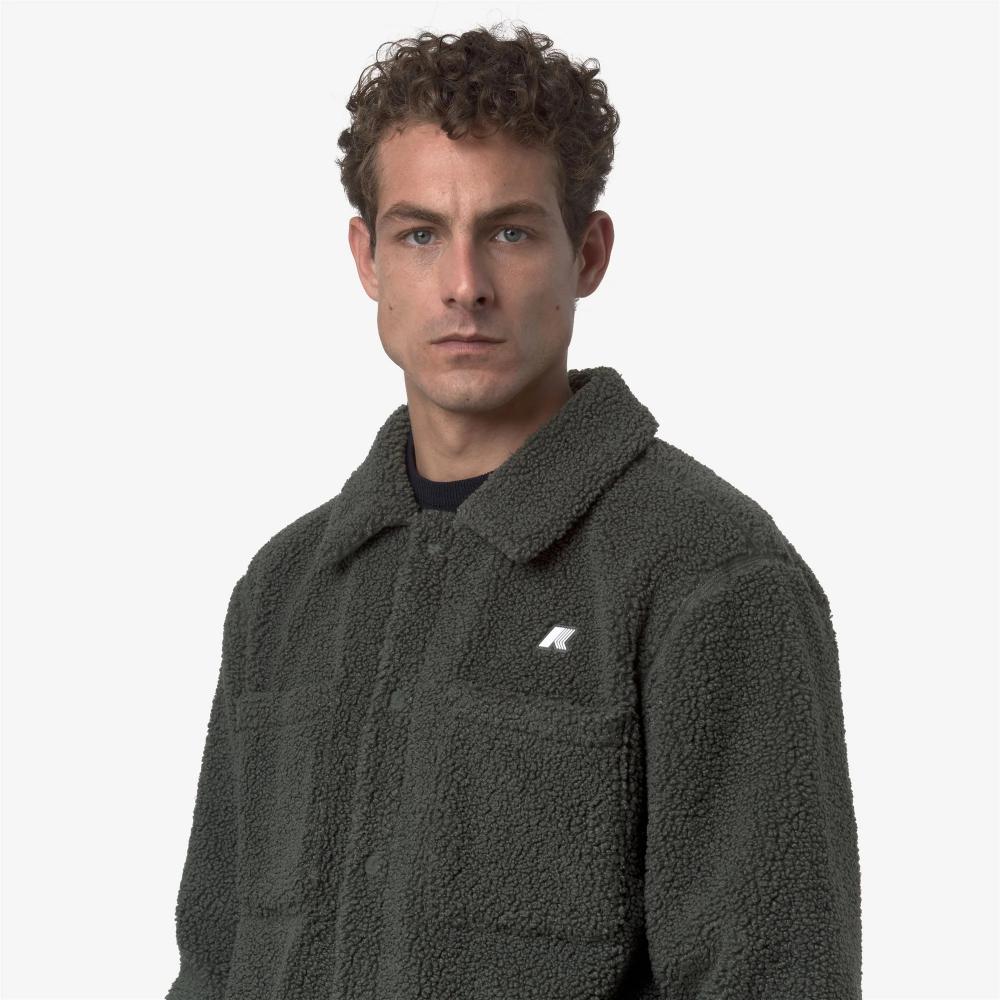 K-Way Felpa Cameron Sherpa Polar Green Blackish Combo