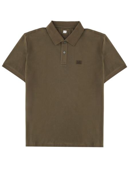 Cp Company Stretch Piquet Short Sleeve Logo Polo
