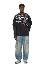 Diesel T-shirt con Stampa Distressed Floccata