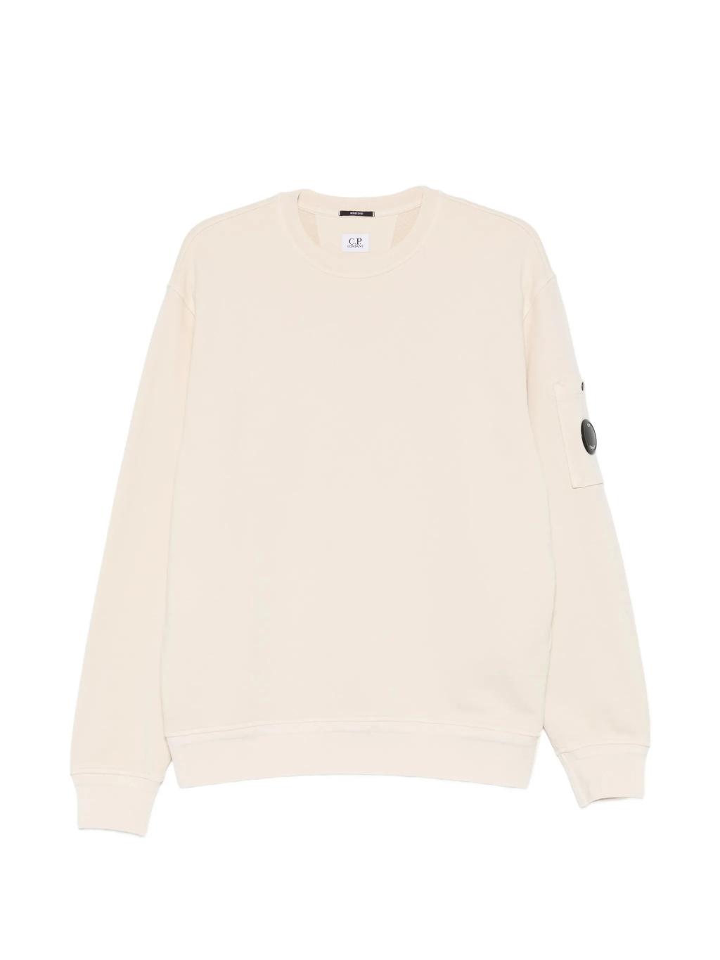 Cp Company Cotton Diagonal Fleece Resist Dyed Crewneck Lens Sweatshirt