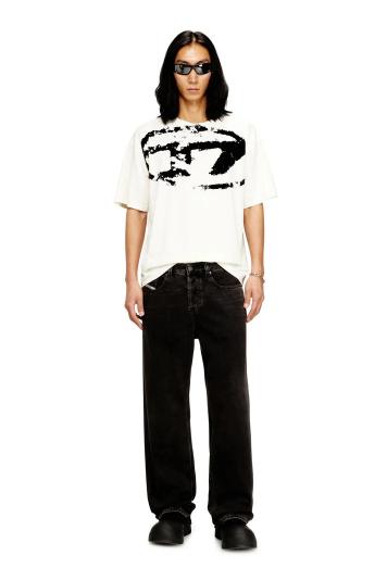 Diesel T-shirt con Stampa Distressed Floccata