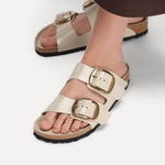 Birkenstock Arizona Big BucklePelle naturale vernice Narrow Fit