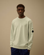 Cp Company Cotton Diagonal Fleece Resist Dyed Crewneck Lens Sweatshirt