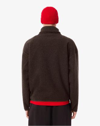 Lacoste Felpa in Pile a Collo Alto con Zip