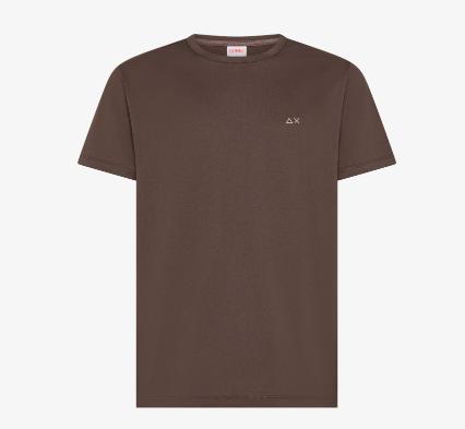 Sun68 T-shirt in Jersey di cotone Marrone