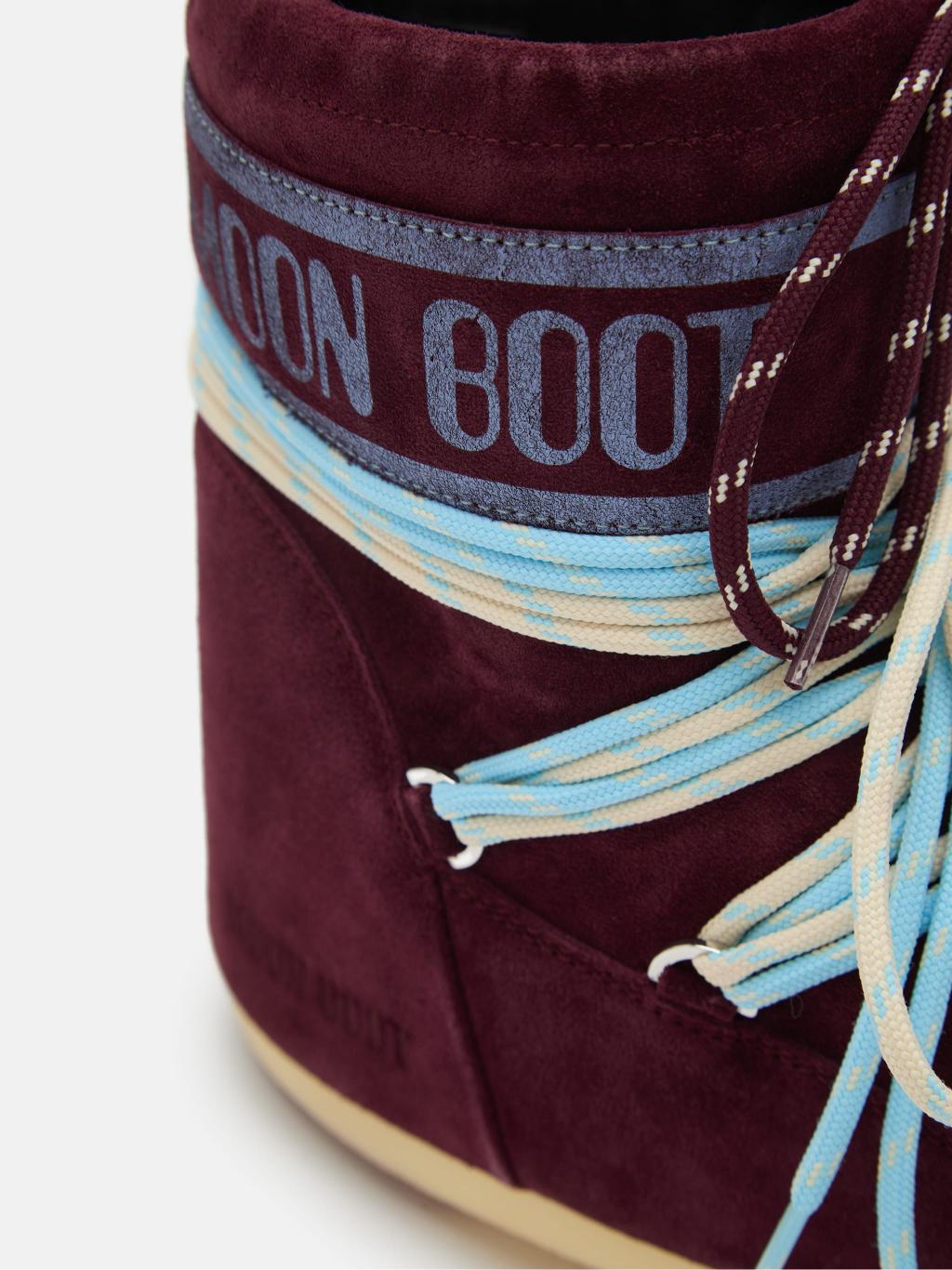 Moon Boot Stivale Icon Low in Pelle Scamosciata Bordeaux