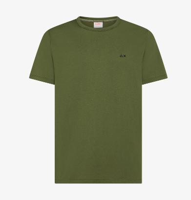 Sun68 T-shirt in Jersey di Cotone Verde Scuro