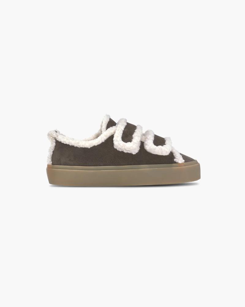 Inuikii Shearling Low Velcro Dark Brown