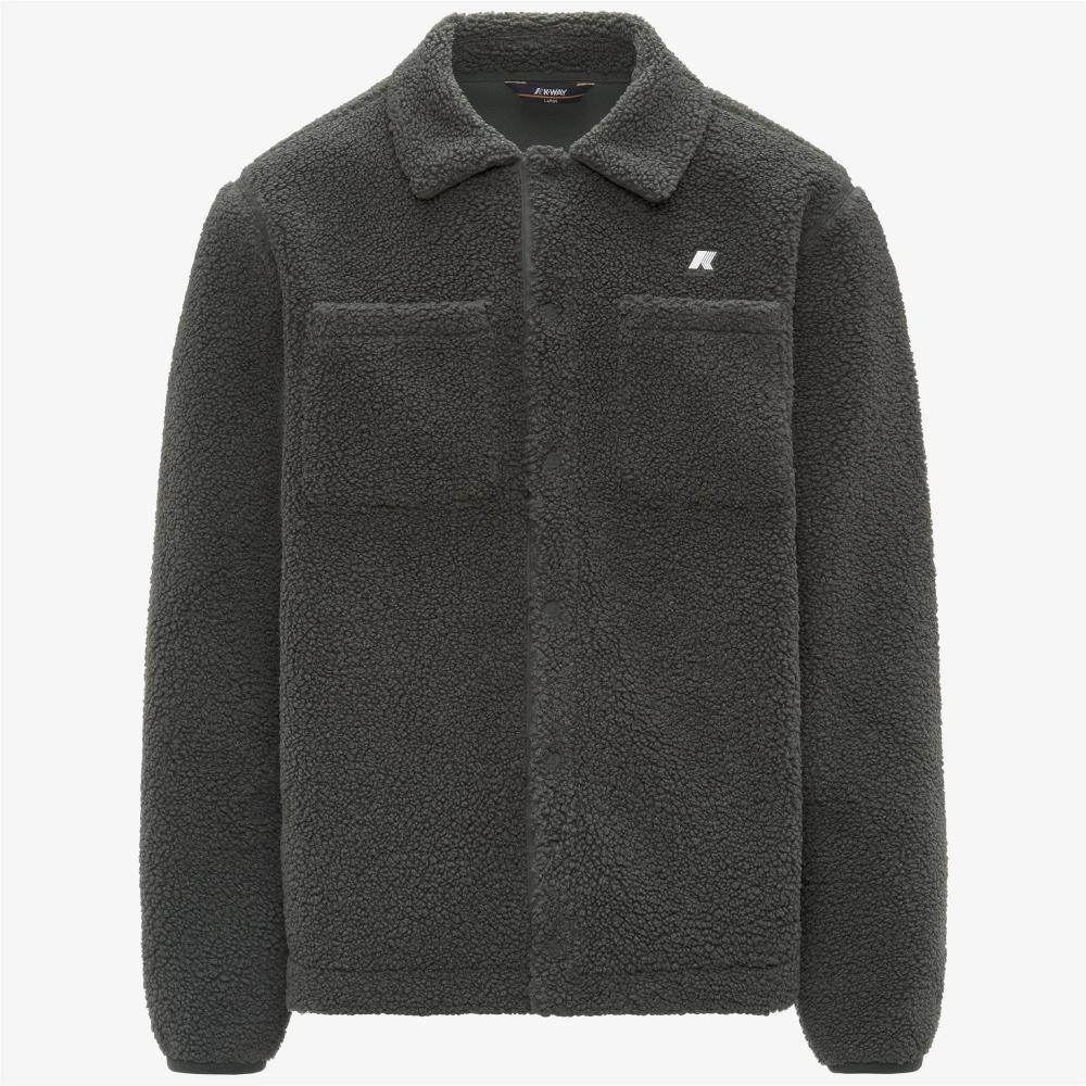 K-Way Felpa Cameron Sherpa Polar Green Blackish Combo