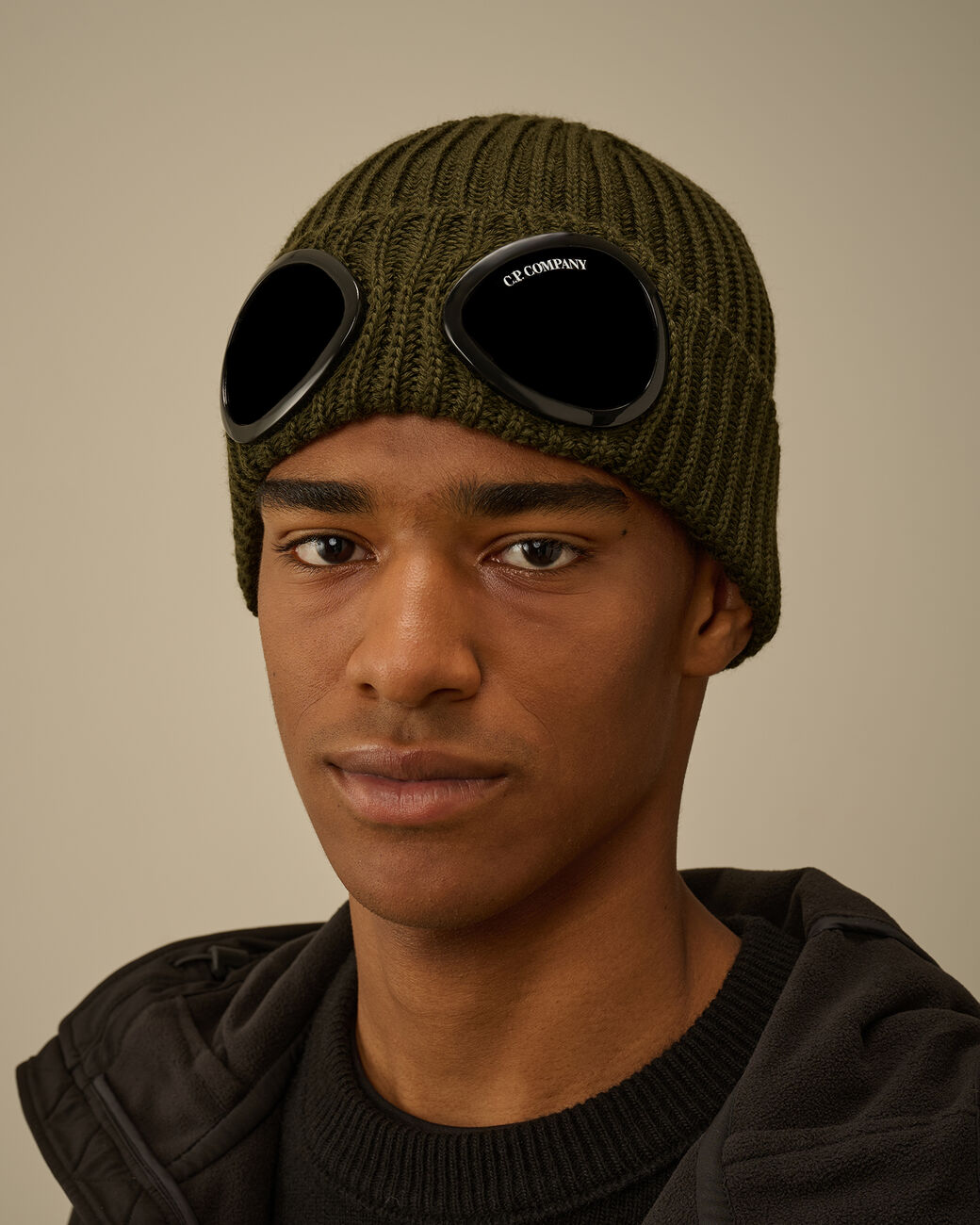 Cp Company Extrafine Merino Wool Goggle Beanie