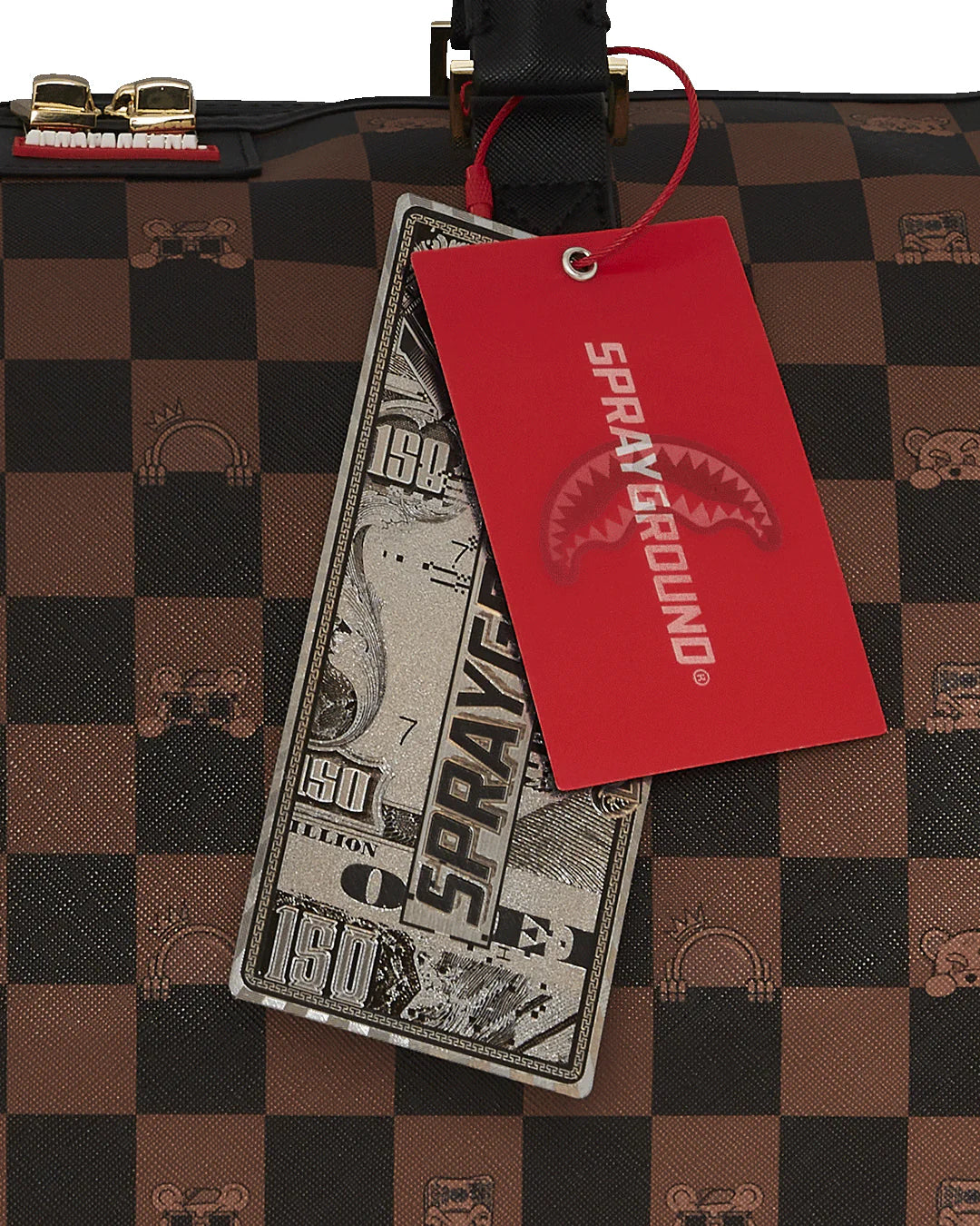 Sprayground Peeking Character Check Duffle