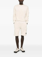 Cp Company Cotton Diagonal Fleece Resist Dyed Crewneck Lens Sweatshirt