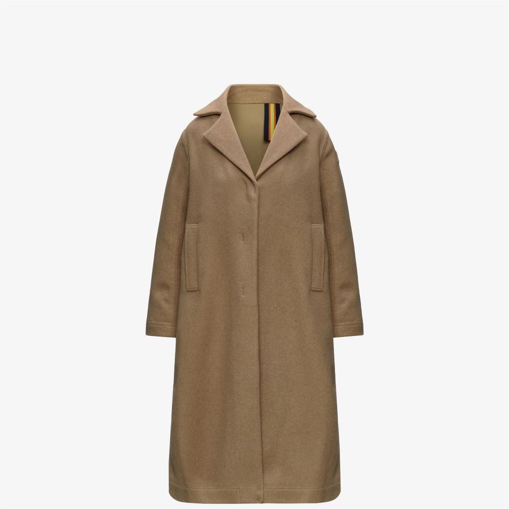 K-Way Giacca in lana e nylon Beige Khaki/Blue Depth
