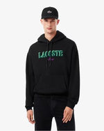 Lacoste Felpa con Cappuccio Loose Fit Ricamata