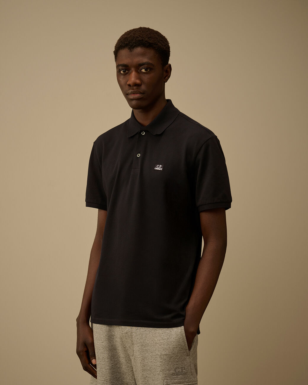 Cp Company Stretch Piquet Short Sleeve Point Collar Polo
