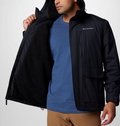 Columbia Giacca con Cappuccio Impermeabile e Foderata in Sherpa Landroamer