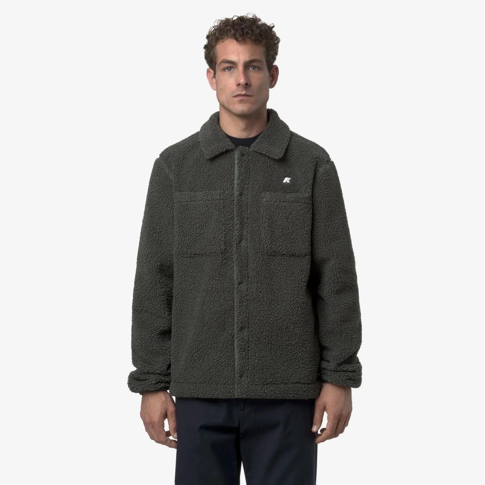 K-Way Felpa Cameron Sherpa Polar Green Blackish Combo