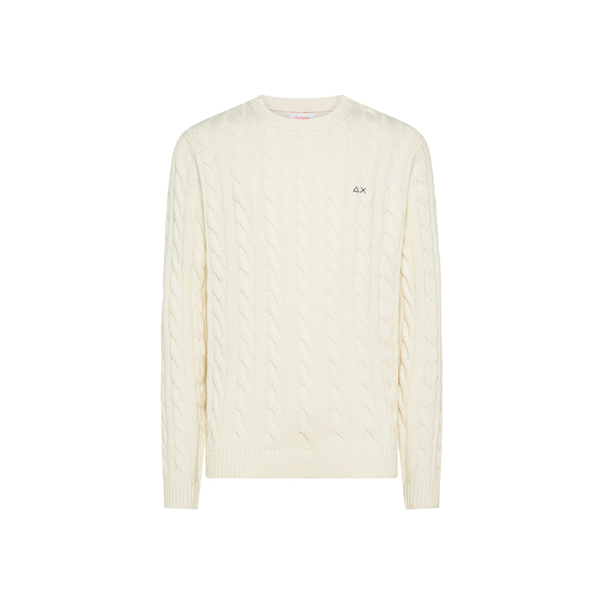 Sun68 Maglia Girocollo in Misto Lana a Trecce